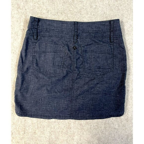 PrAna Lisbeth Skirt Women's Size 6 Coal Gray Chambray Hemp Blend Stretchy Mini - Picture 6 of 11